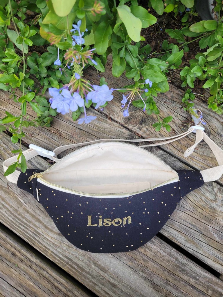 Chouchou Gaze de coton à pois doré