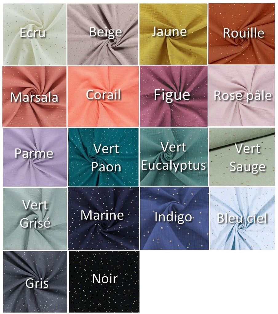 Chouchou Gaze de coton à pois doré