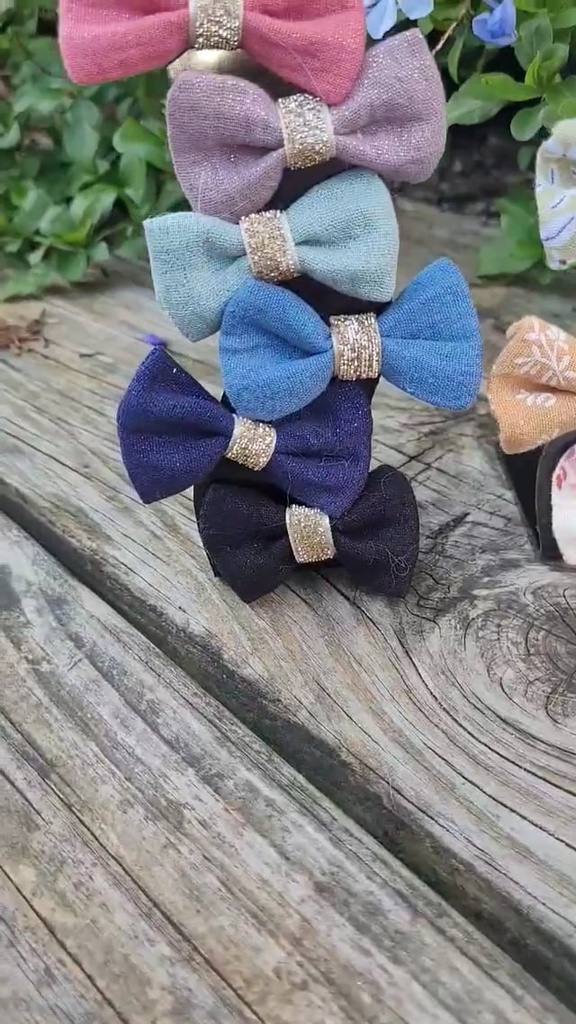 Barrette cheveux Noeud en coton scintillant  -couleur au choix