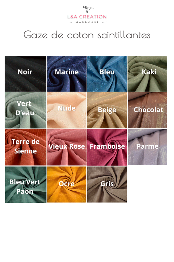 Barrette cheveux Noeud en coton scintillant  -couleur au choix