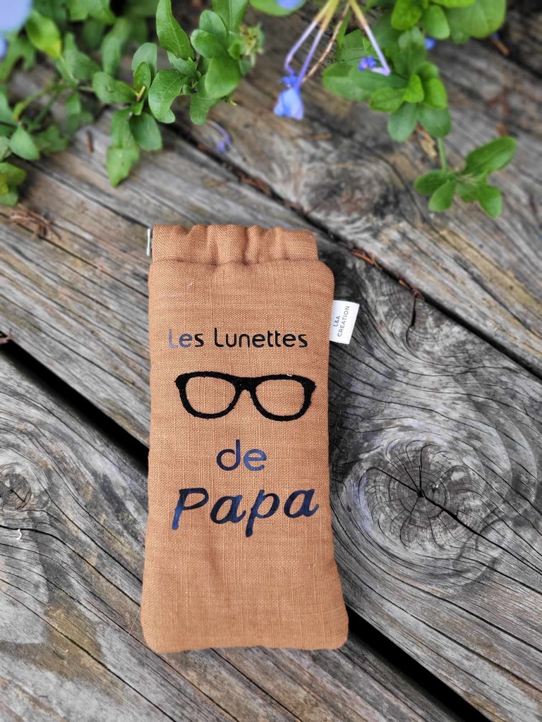 Etui à lunettes - lin - couleur au choix 