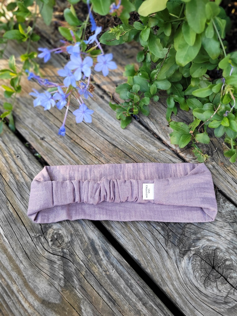 Bandeau cheveux en coton scintillant  -couleur au choix 