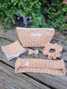 KIT cadeau : Trousse maquillage + 4 lingettes + 1 barrette + 1 chouchou + 1 bandeau - en gaze de coton Liberty -  BIO au choix 
