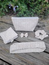 KIT cadeau : Trousse maquillage + 4 lingettes + 1 barrette + 1 chouchou + 1 bandeau - en gaze de coton Liberty -  BIO au choix 
