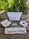 KIT cadeau : Trousse maquillage + 4 lingettes + 1 barrette + 1 chouchou + 1 bandeau - en gaze de coton Liberty -  BIO au choix 