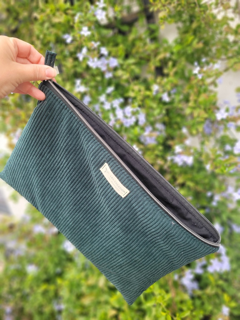 Pochette Ipad - Tablette - velours côtelé et coton - couleur au choix - PERSONNALISABLE - SUR COMMANDE