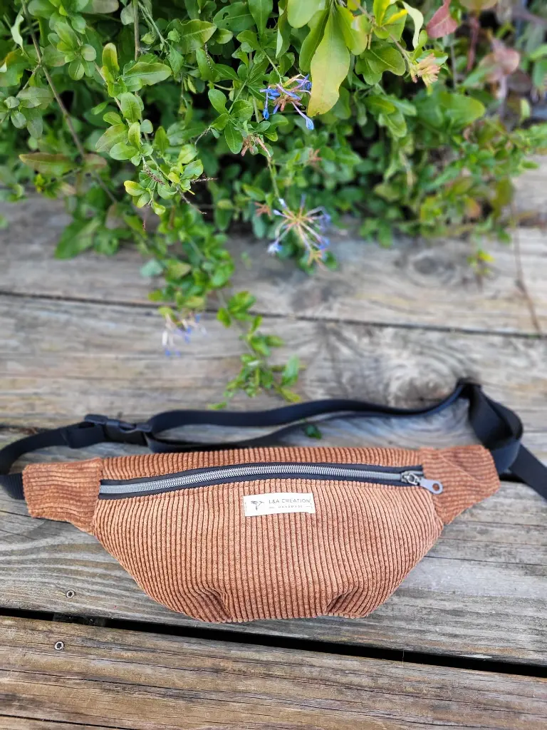 sac banane en velours côtelé personnalisable