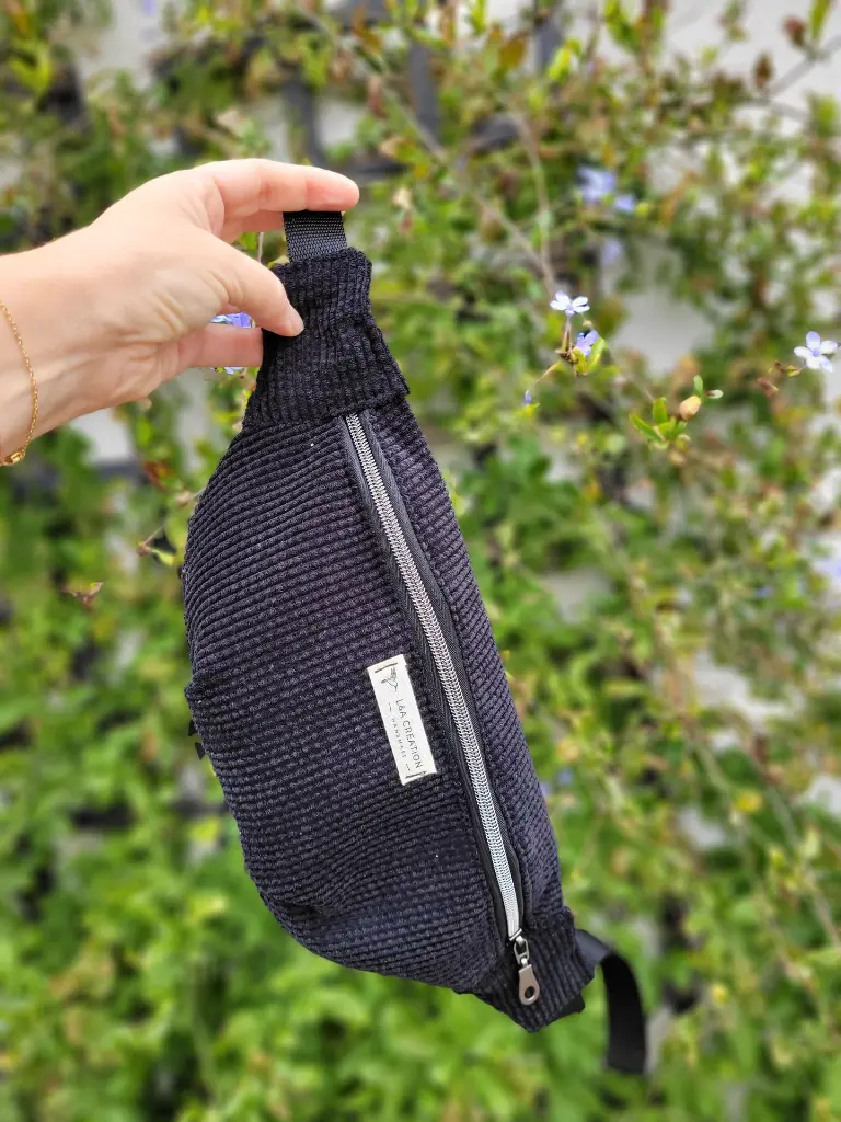 sac banane en velours côtelé personnalisable