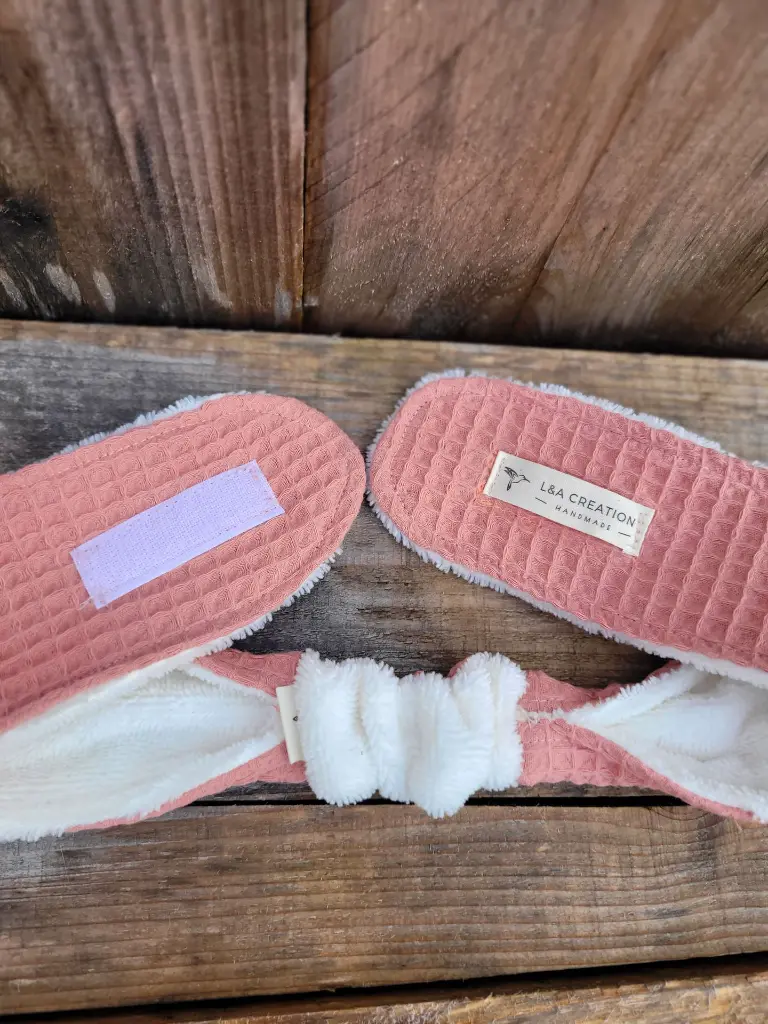 Bandeau de soin skincare en nid abeille coton bio et Bambou- règlable L&A Création