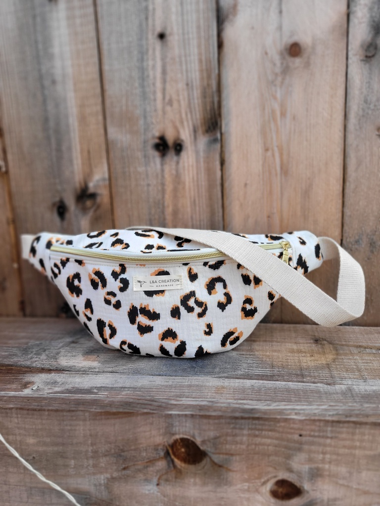 Sac Banane en coton BIO LEPOARD - motif au choix - personnalisable - Sur commande