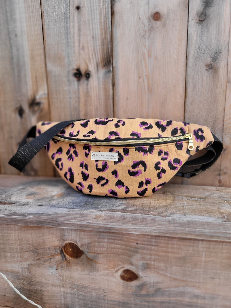 Sac Banane en coton BIO LEPOARD - motif au choix - personnalisable - Sur commande