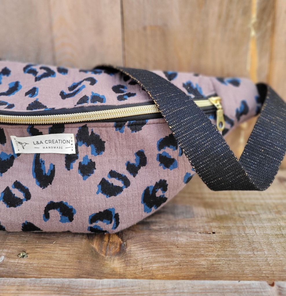 Sac Banane en coton BIO LEPOARD - motif au choix - personnalisable - Sur commande