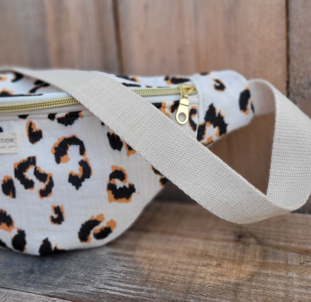 Sac Banane en coton BIO LEPOARD - motif au choix - personnalisable - Sur commande