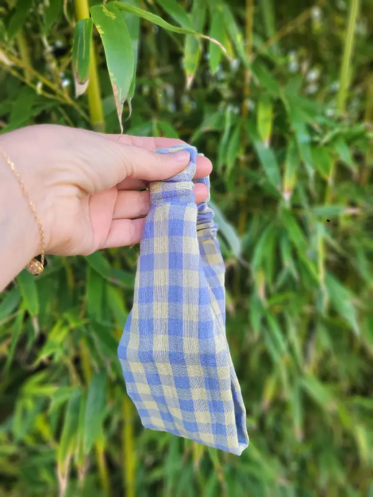 Bandeau cheveux carreaux vichy