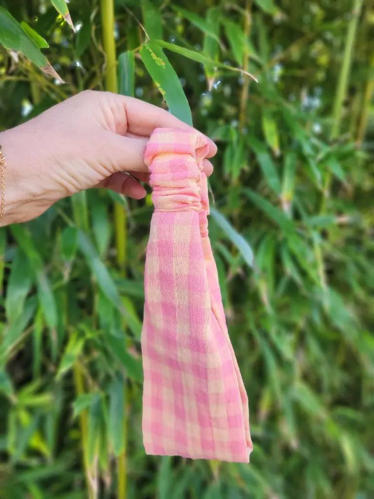 Bandeau cheveux carreaux vichy