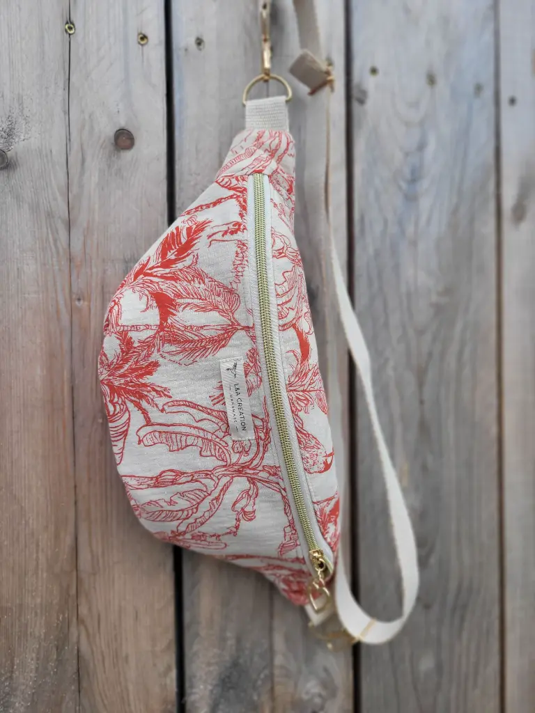 Sac banane en coton bio style toile de Jouy L&A Création