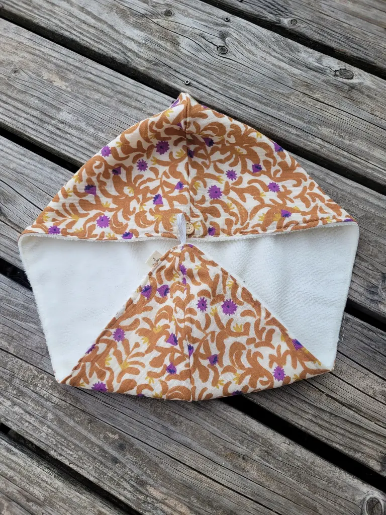 serviette turban pour cheveux - gaze coton bio et bambou - L&A Création