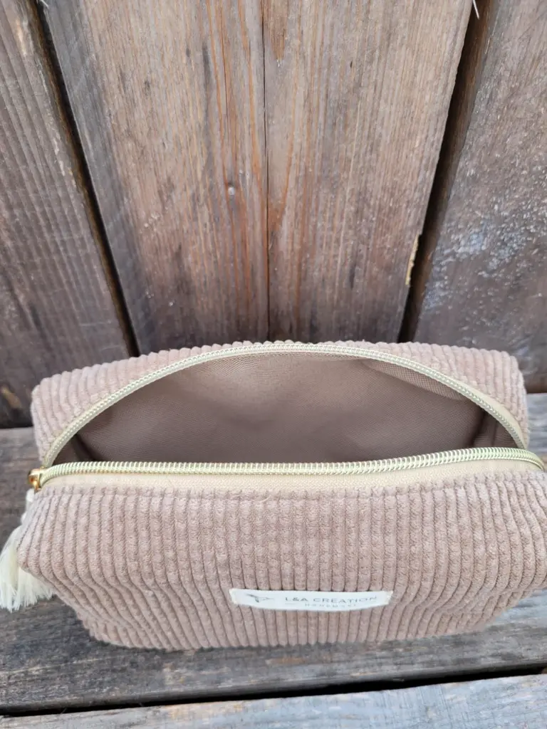Trousse ou pochette en velours côtelé L&A Création