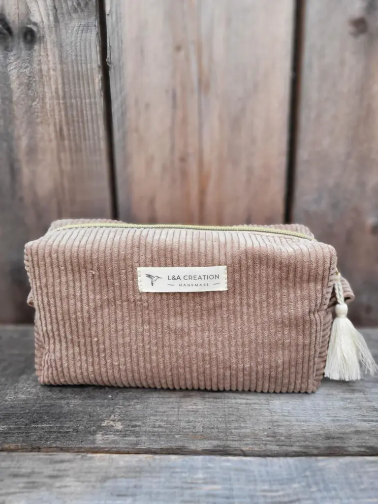 Trousse ou pochette en velours côtelé L&A Création