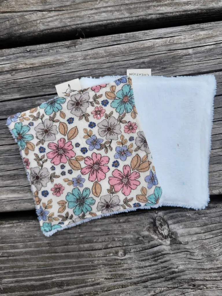 Lingettes coton démaquillant lavable Bio