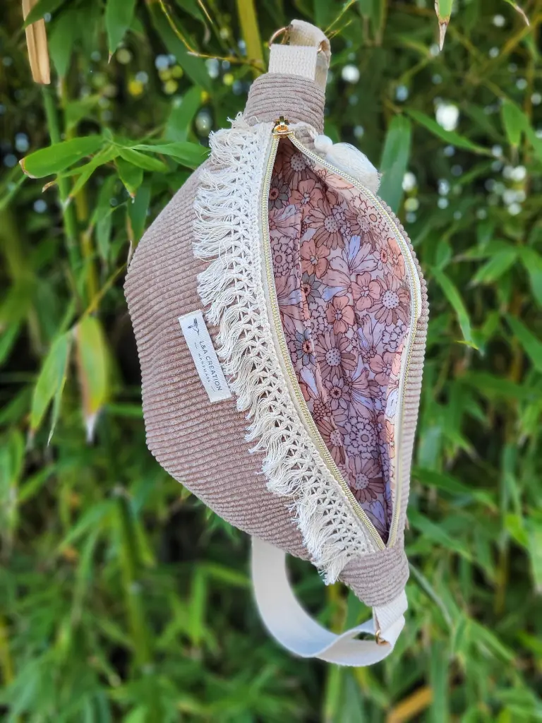 sac banane en velours côtelé  style bohème L&A Création