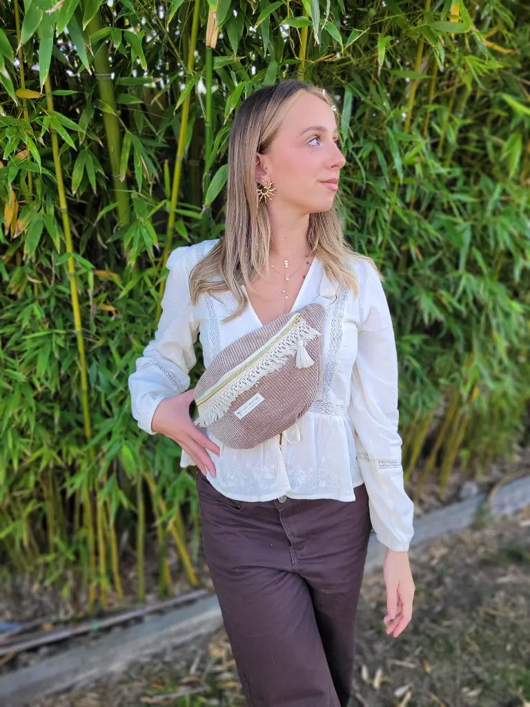 sac banane en velours côtelé  style bohème L&A Création