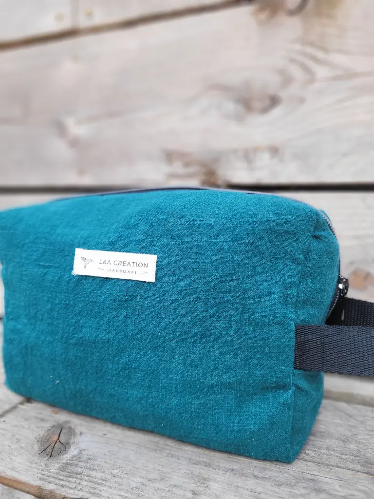 Trousse de toilette en lin -  imperméable - pour homme