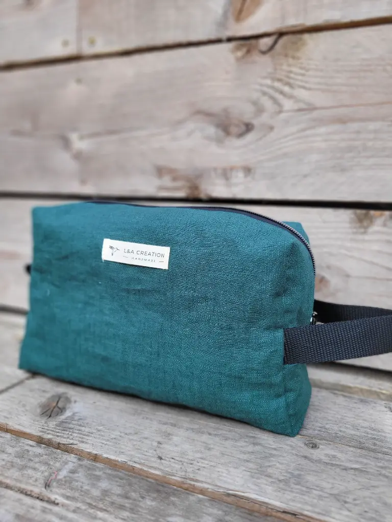 Trousse de toilette en lin -  imperméable - pour homme