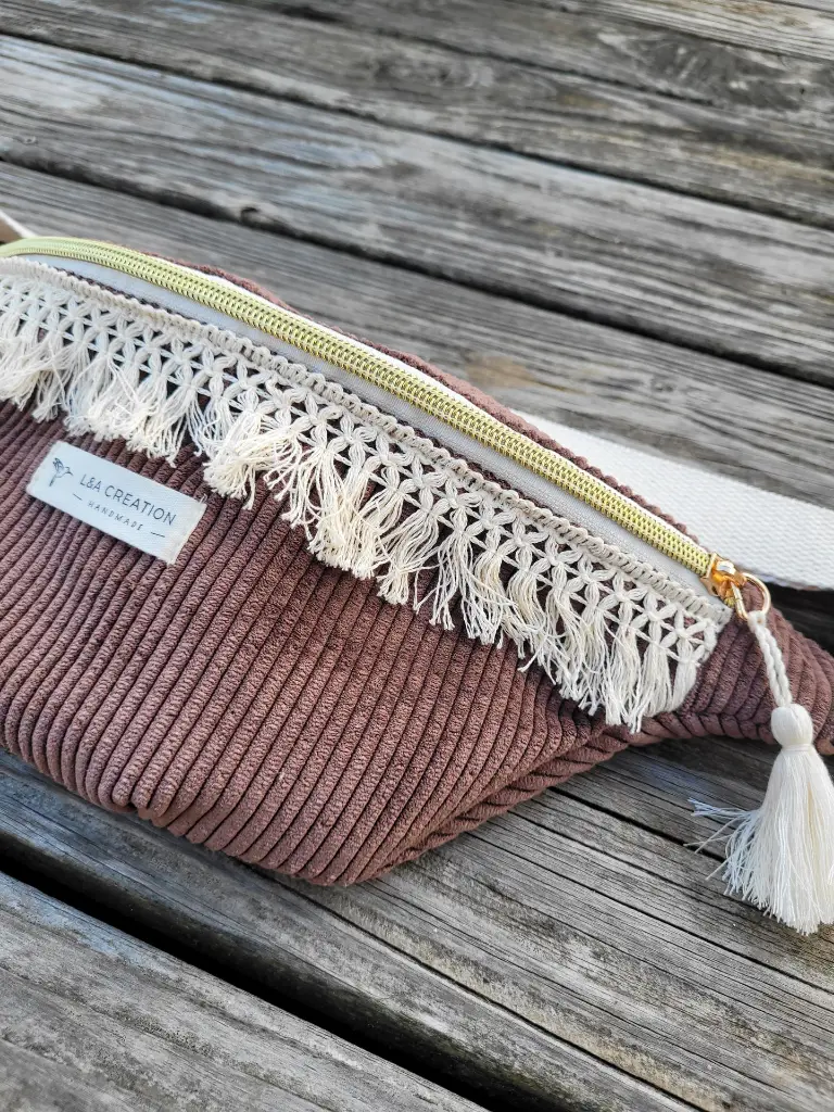sac banane en velours côtelé  style bohème L&A Création