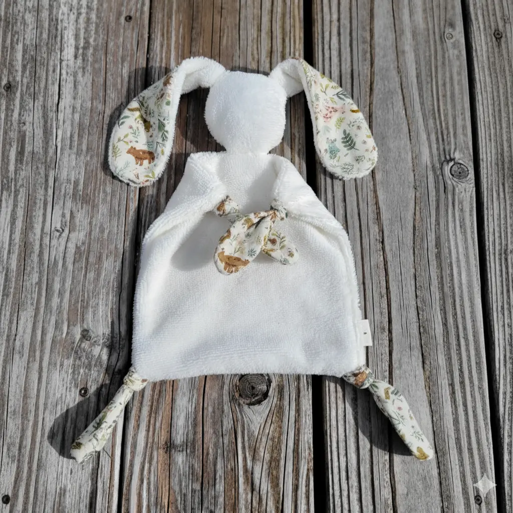 Doudou lapin personnalisable bébé - cadeau naissance
