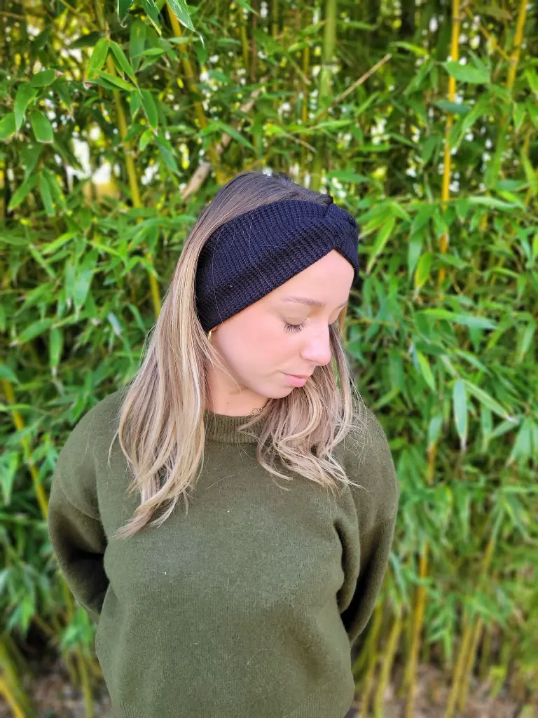Bandeau cheveux en lainage torsadé