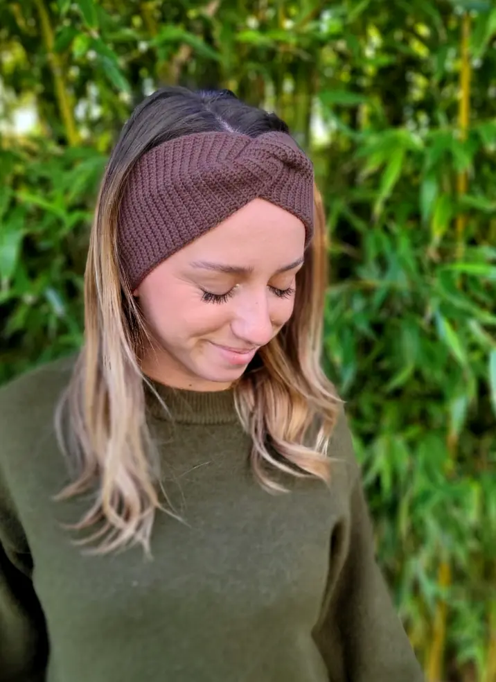 Bandeau cheveux en lainage torsadé