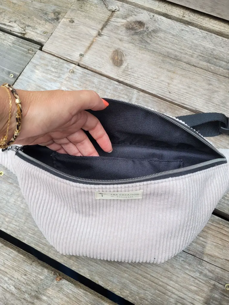 sac banane en velours côtelé personnalisable