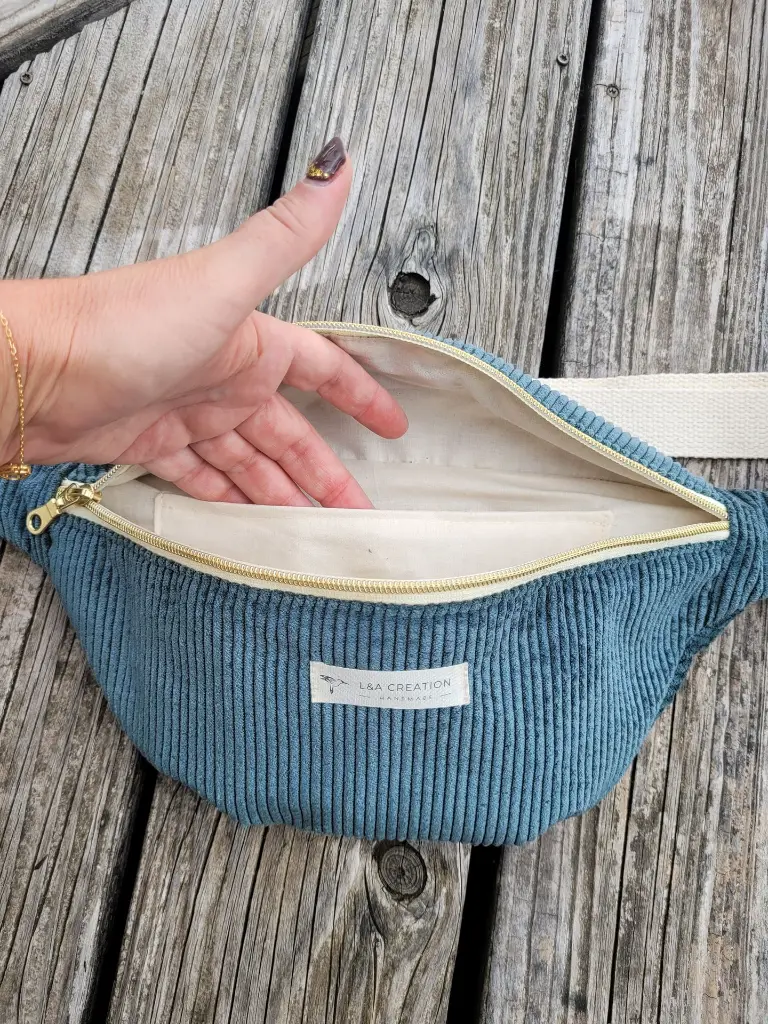 sac banane en velours côtelé   personnalisable - homme L&A Création