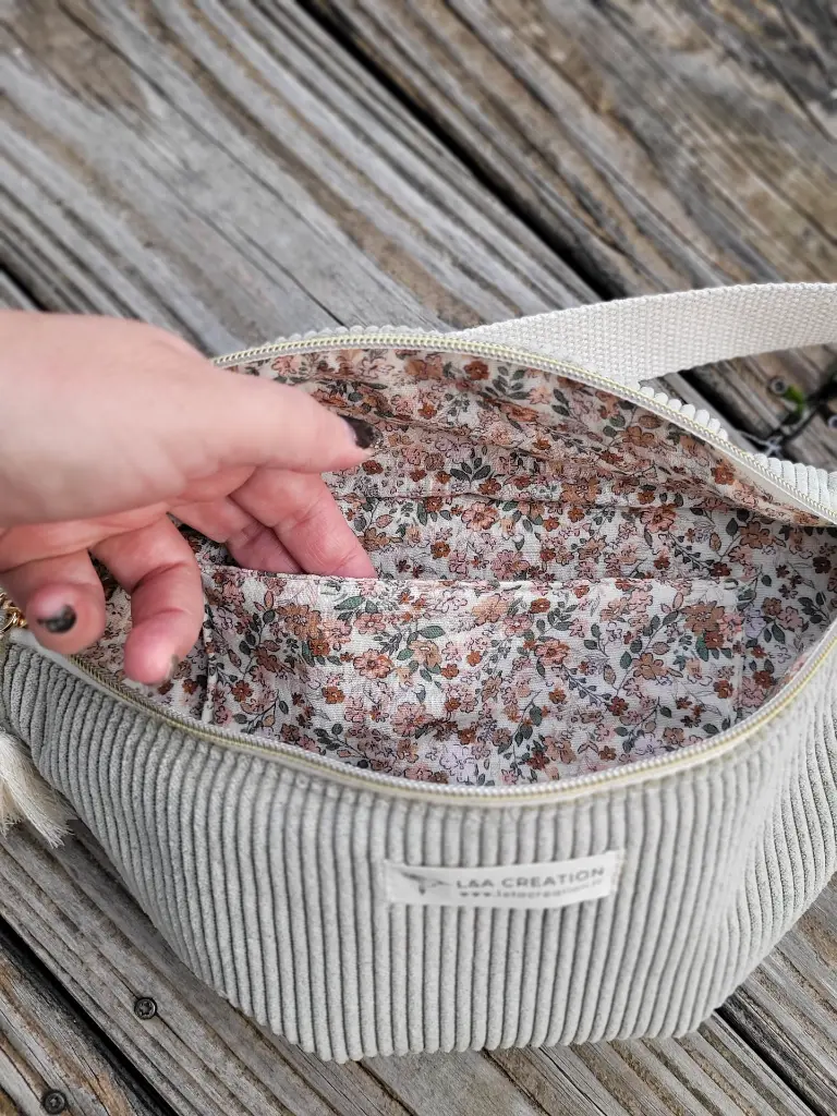 sac banane en velours côtelé  style bohème L&A Création