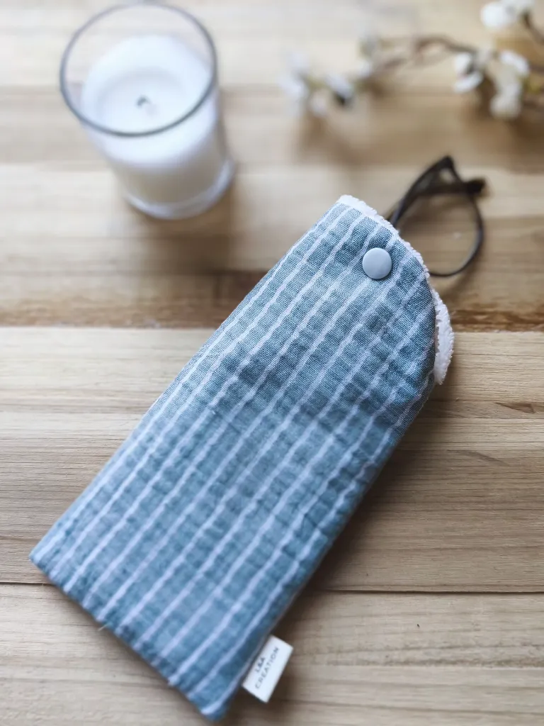 Etui à lunette microfibre rayé