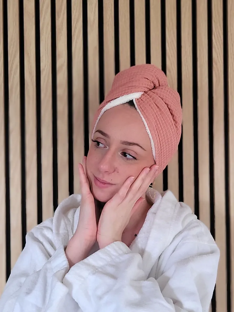 Serviette turban pour cheveux ultra doux coton Bio et bambou L&A Création