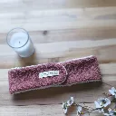 Bandeau de soin skincare en éponge vieux rose foncé.webp