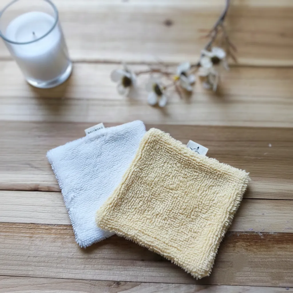 lingette coton démaquillant Eponge jaune pale BIO