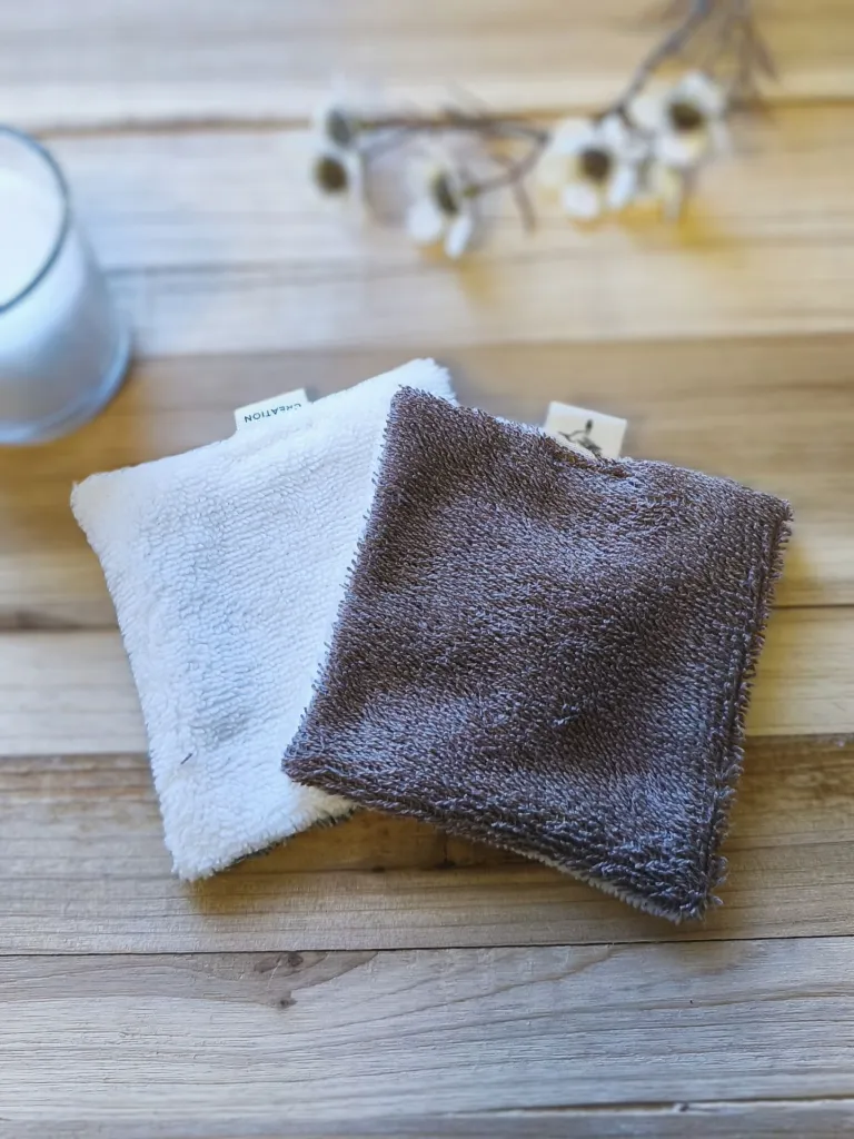 lingette coton démaquillant Eponge taupe BIO