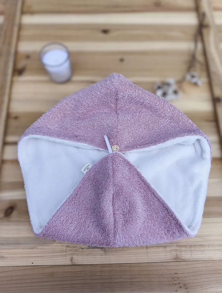 serviette cheveux rose