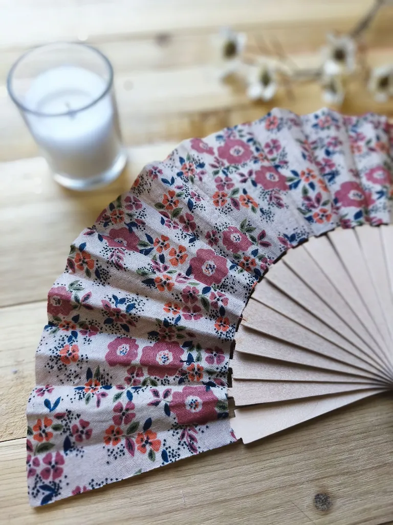 Eventail coton Création artisanale Française