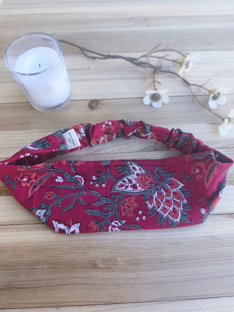 Bandeau cheveux tissu indien HandBlock Print L&A Création