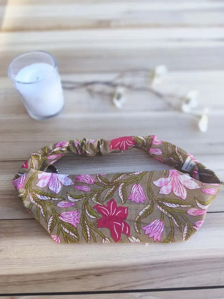 Bandeau cheveux tissu indien HandBlock Print L&A Création