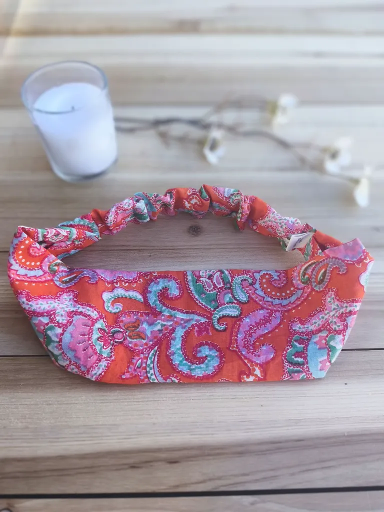 Bandeau cheveux tissu indien HandBlock Print L&A Création