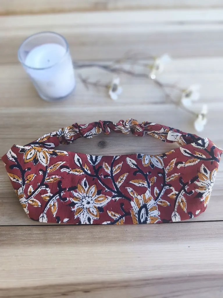 Bandeau cheveux tissu indien HandBlock Print L&A Création