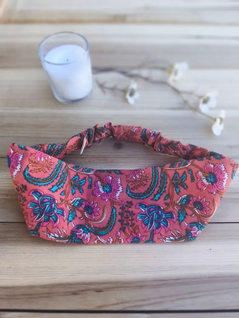 Bandeau cheveux tissu indien HandBlock Print L&A Création