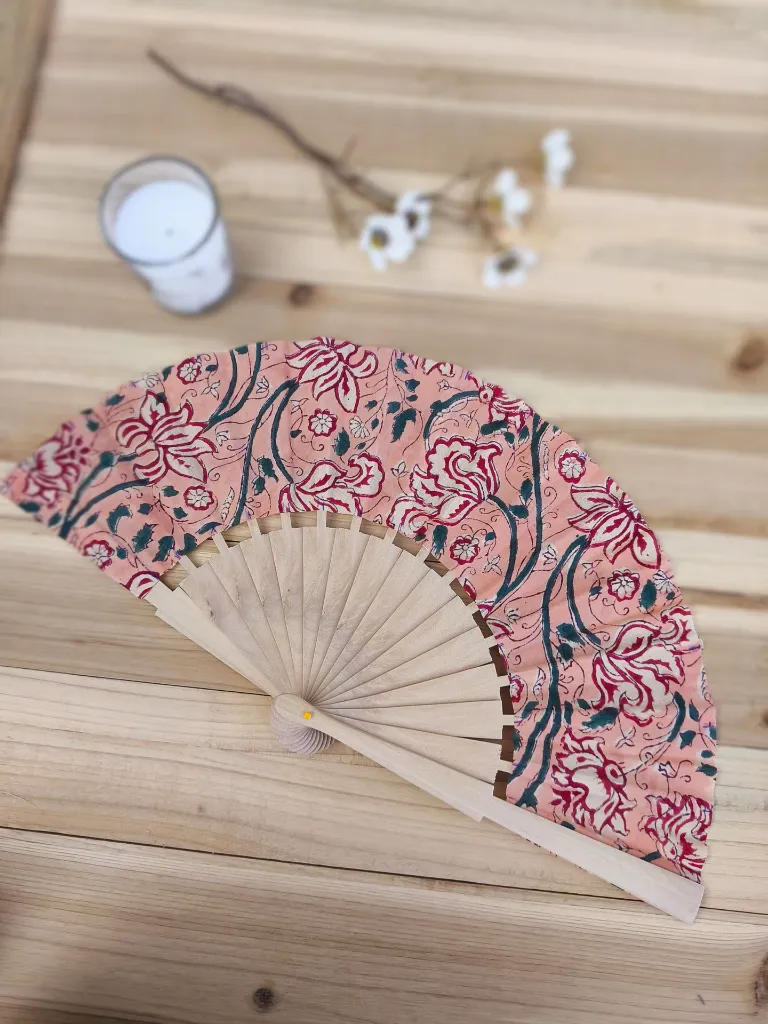 Eventail coton Indien Création artisanale Française