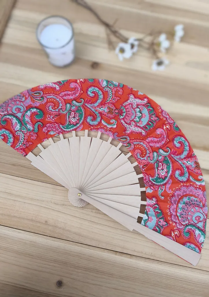 Eventail coton Indien Création artisanale Française