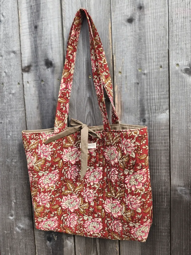 Sac cabas tote bag en coton matelassé Indien